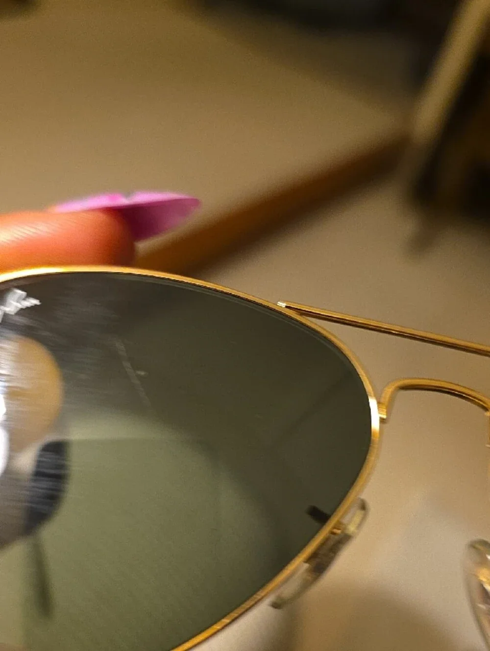 Ray-Ban Aviator Sunglasses - Gold Frame with Dark Green Lenses